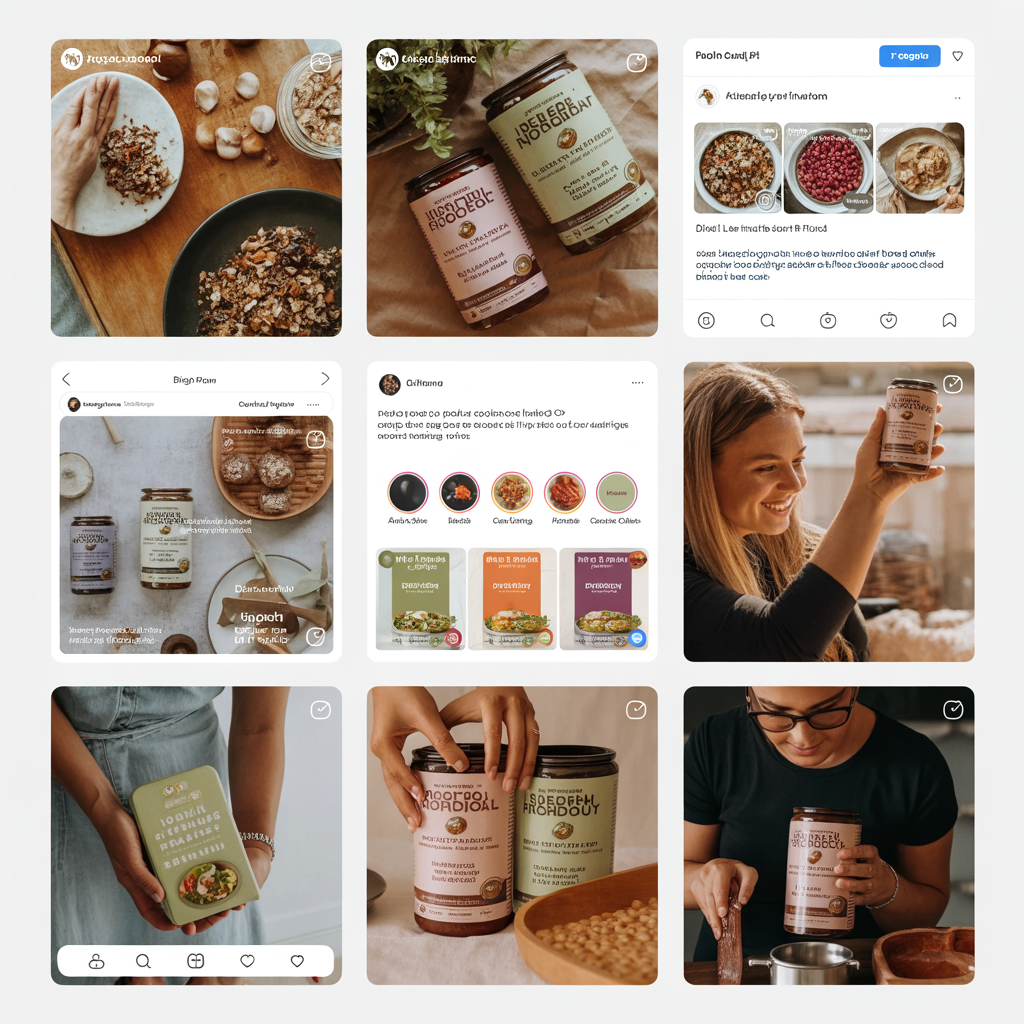 Kindred Foods Instagram campaign grid — cohesive editorial food photography