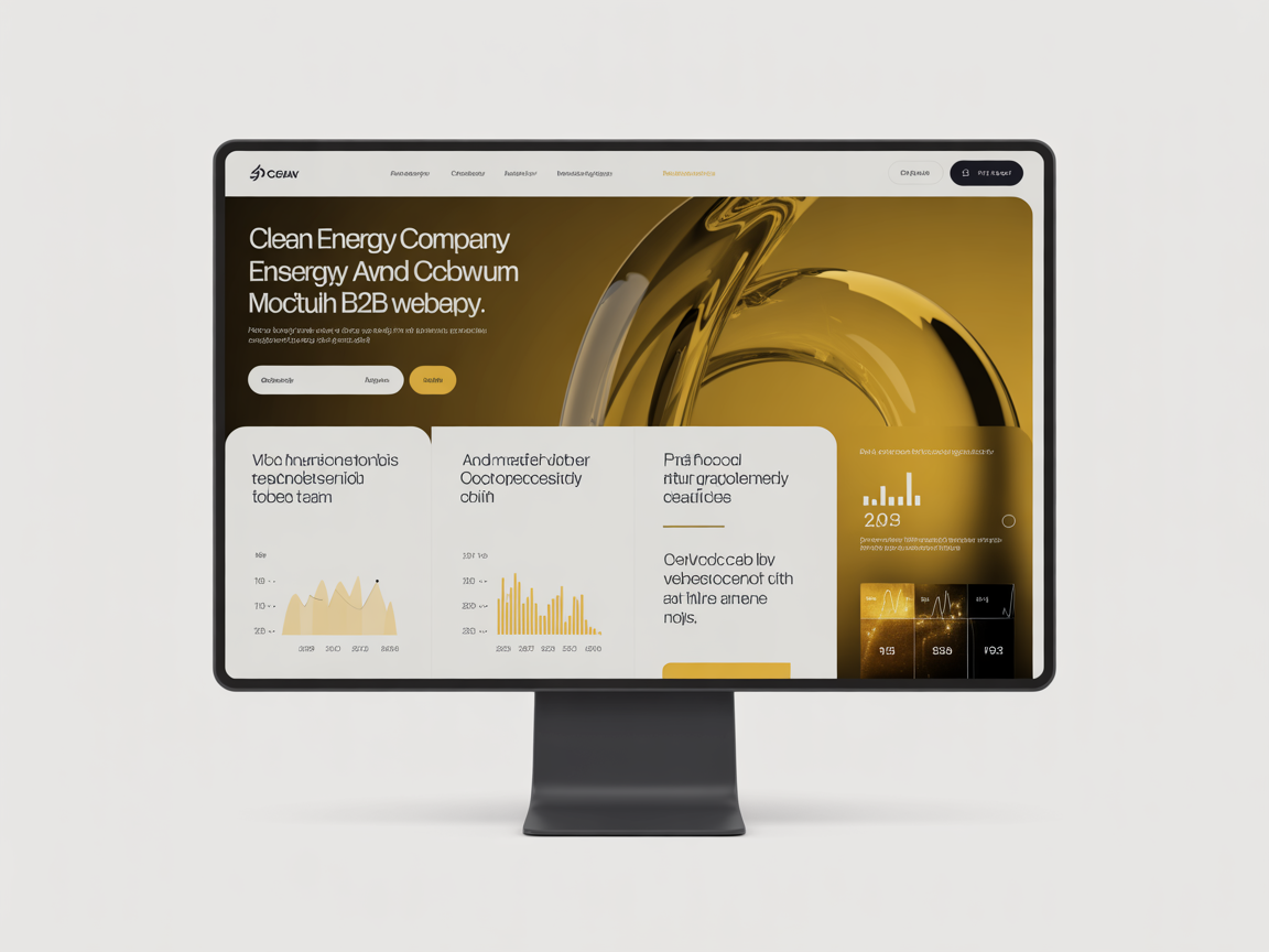 Volta Energy website — bold B2B homepage with amber accents and data visualizations